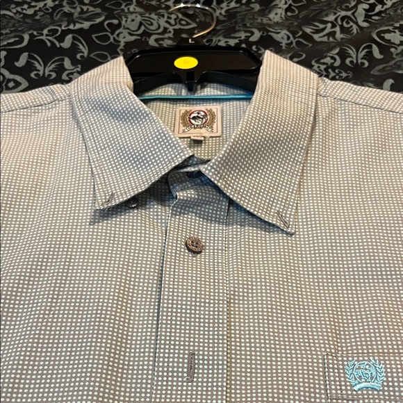 CINCH Men's Beige and Blue Button-Up Shirt - Picture 10 of 10